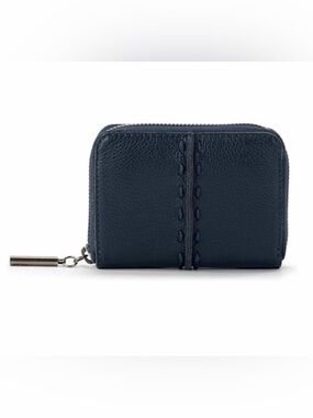 The Sak Navy Leather Zip Card Wallet